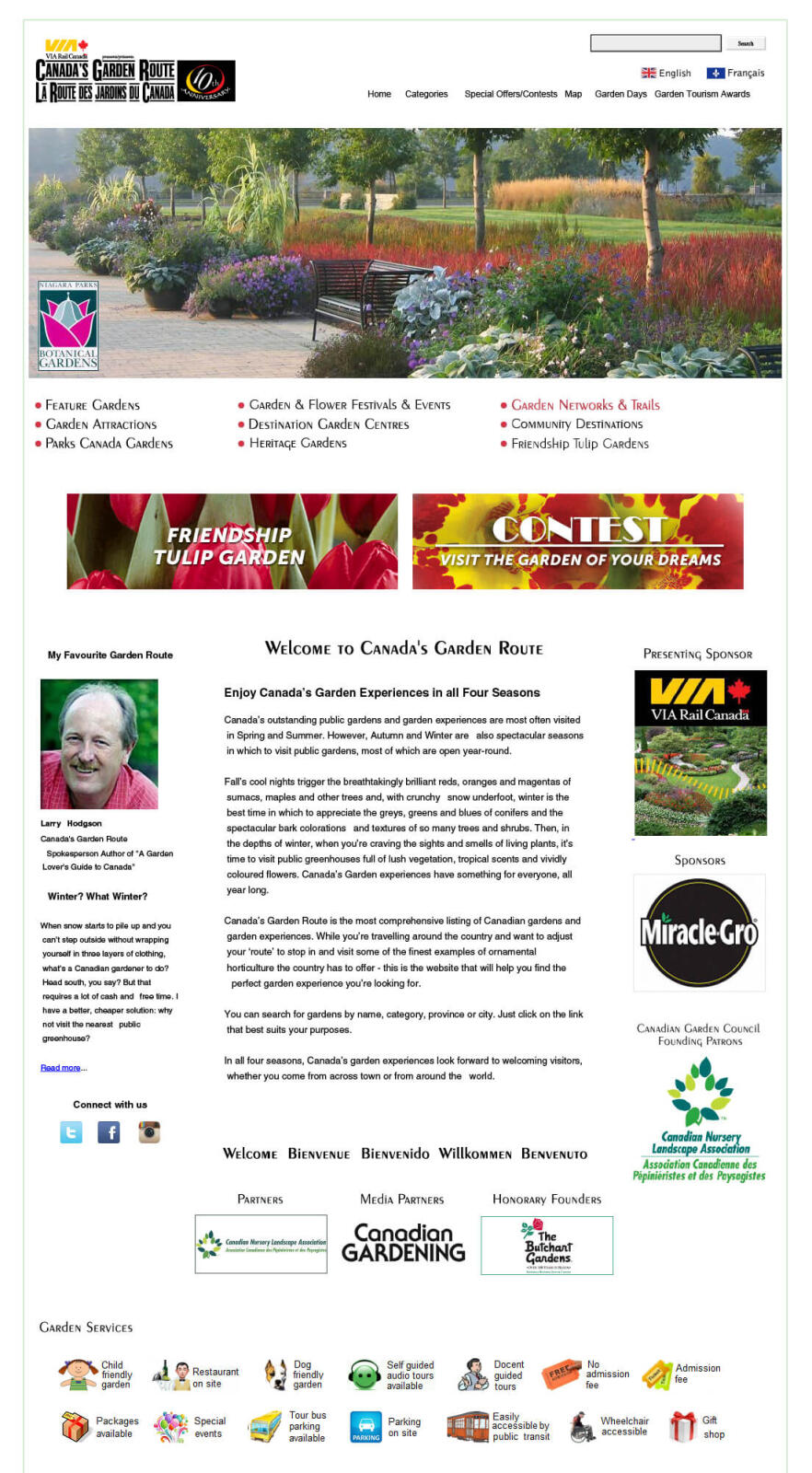 Canadia's Garden Route website