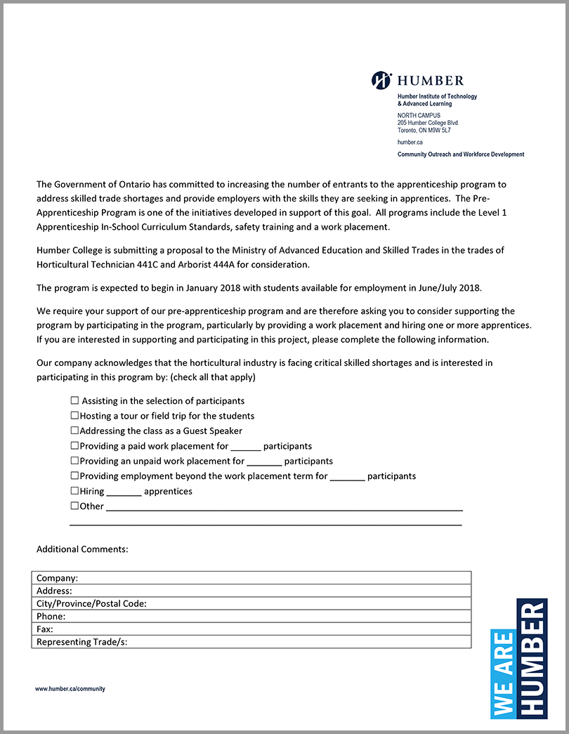 Employer letter of support vanier centre 2018