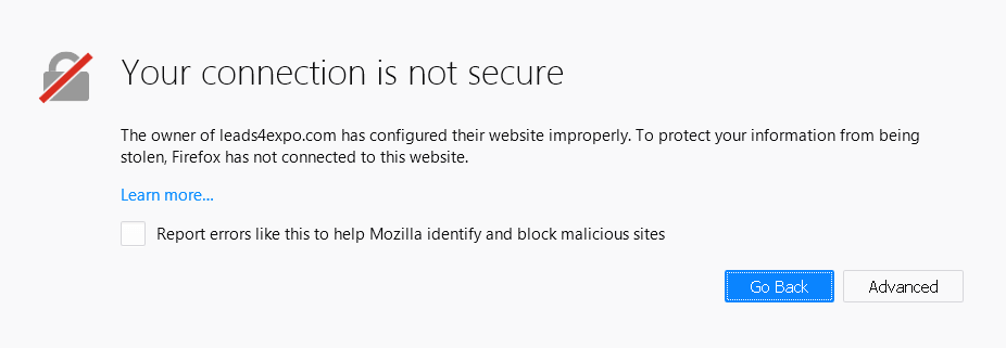 your connection is not secure