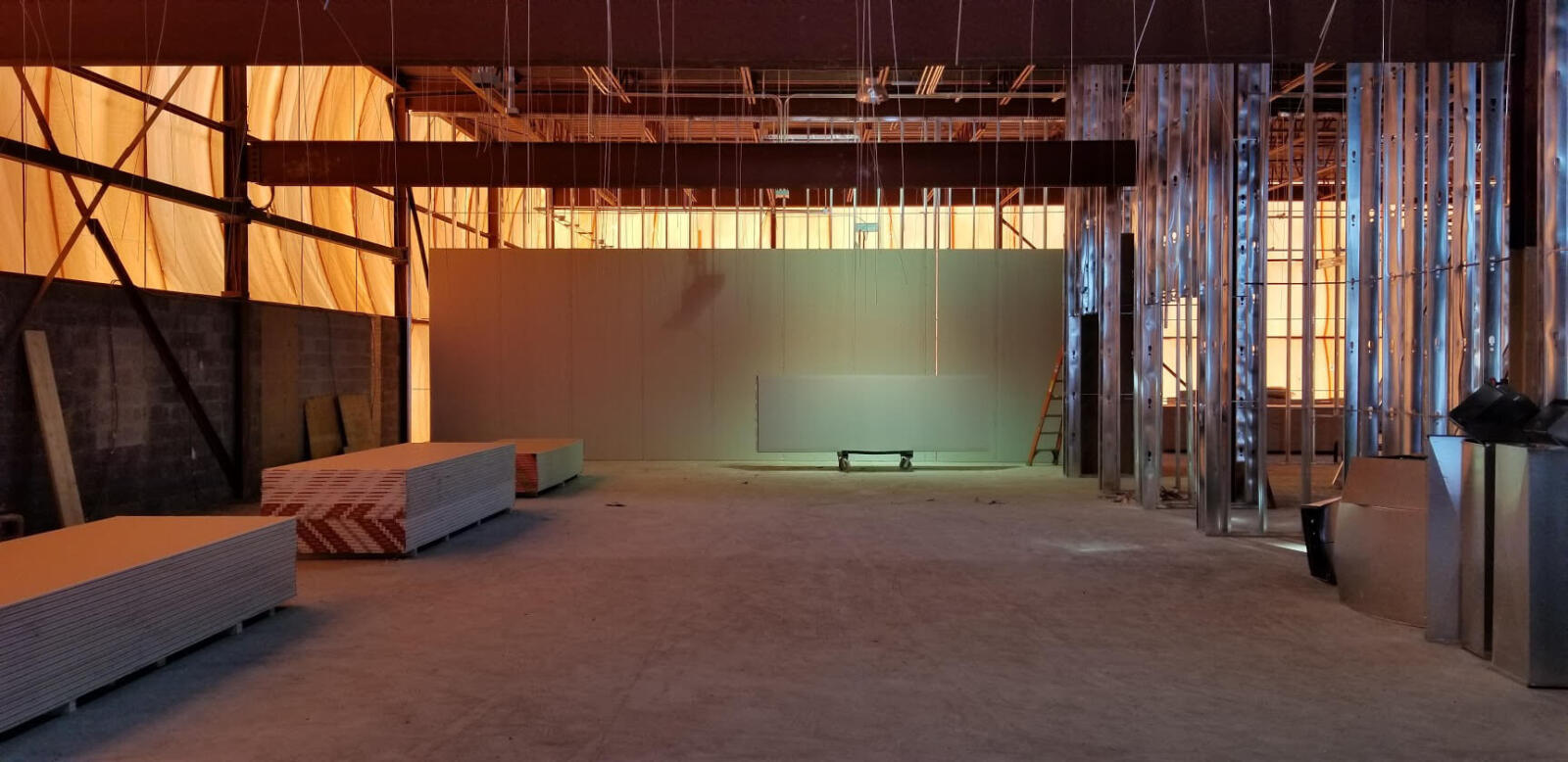 inside of building under construction