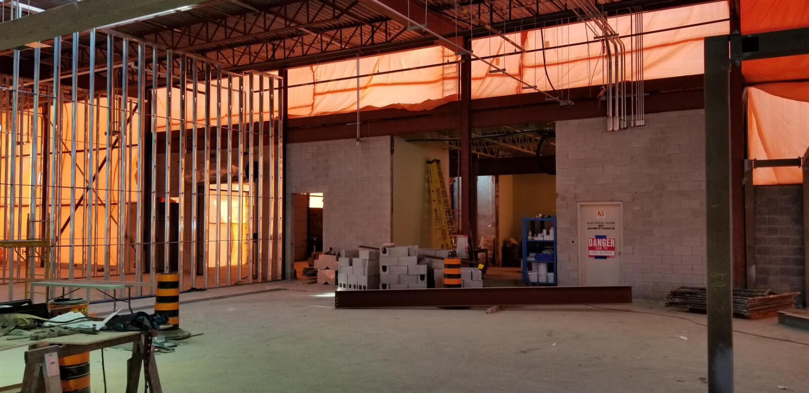 inside of building under construction