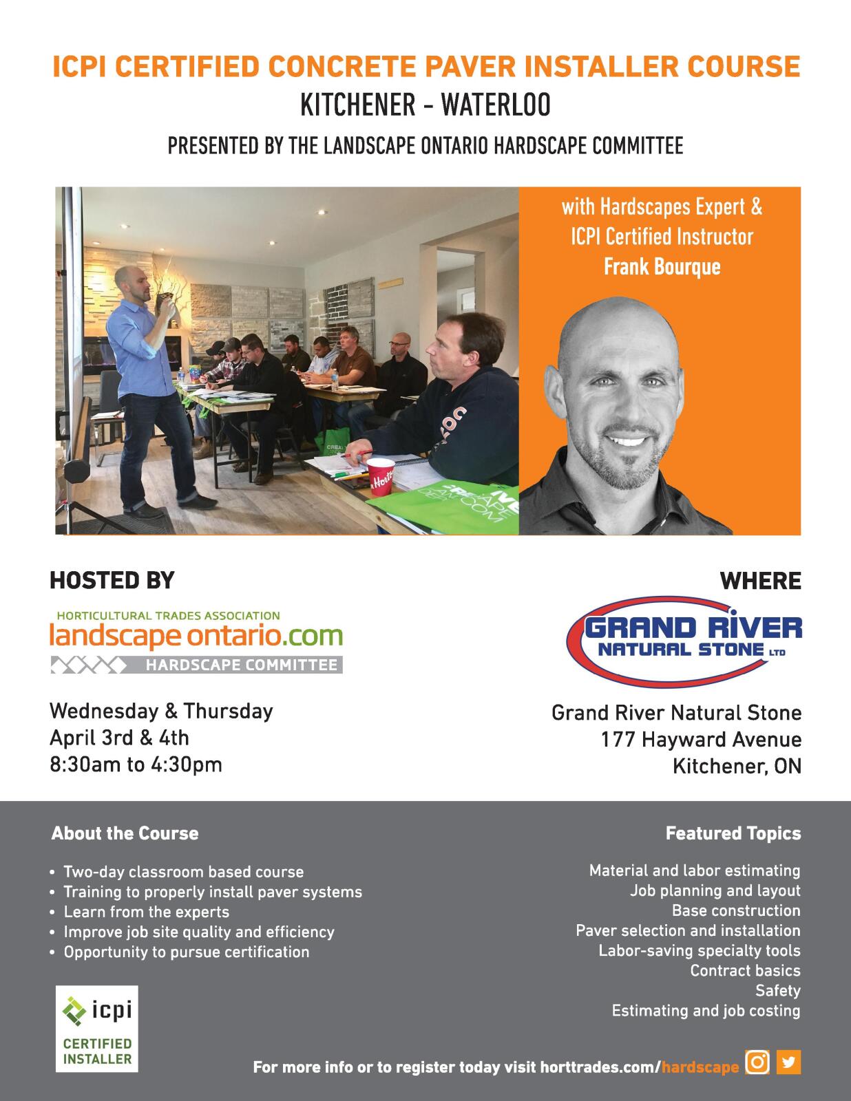 flyer for ICPI training course