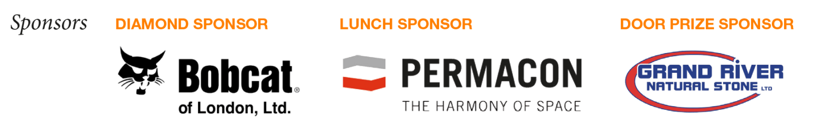 sponsors bobcat of london, permacon, grand river natural stone