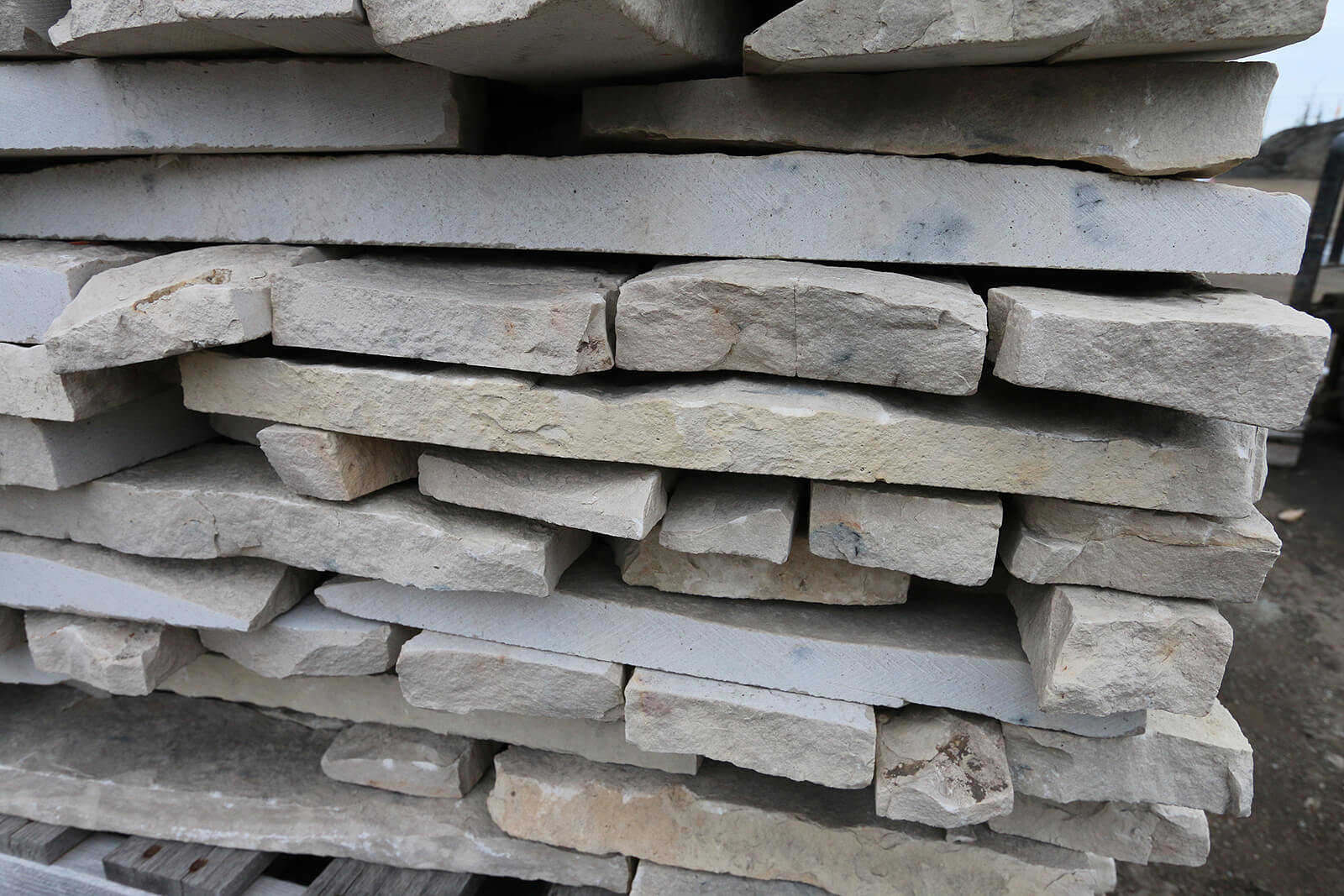 natural stone on a skid