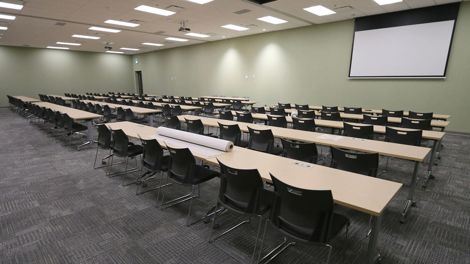 classroom with tables