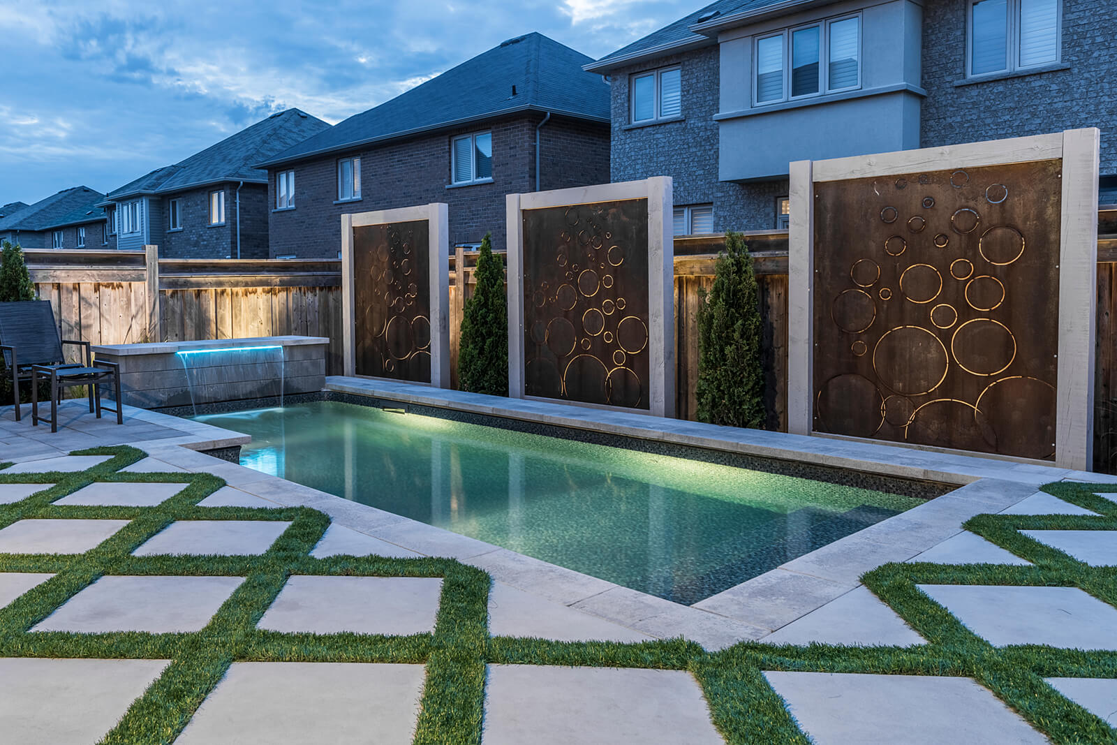 backyard pool and patio