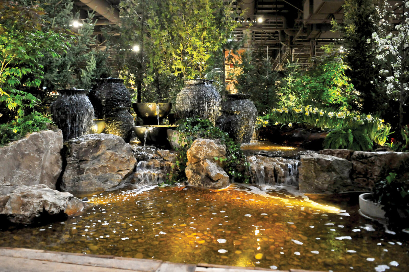 water feature in a garden