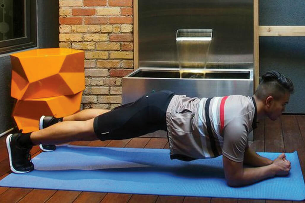 man doing a plank