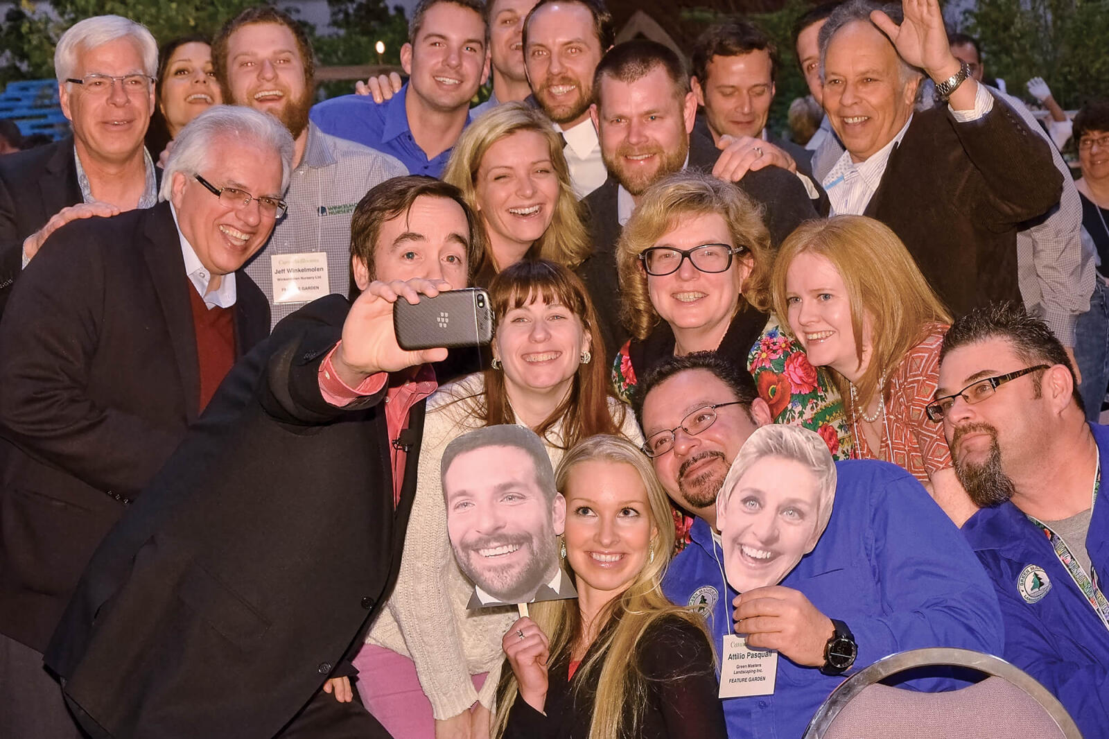 large group of people taking a selfie