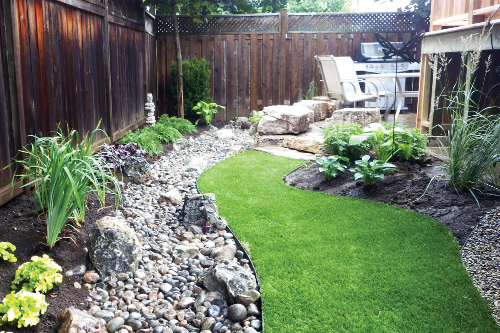 a backyard landscape