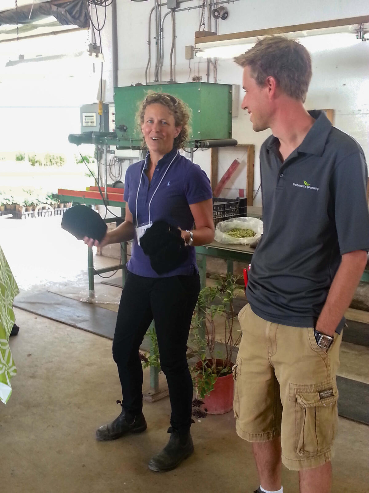 woman and man talking