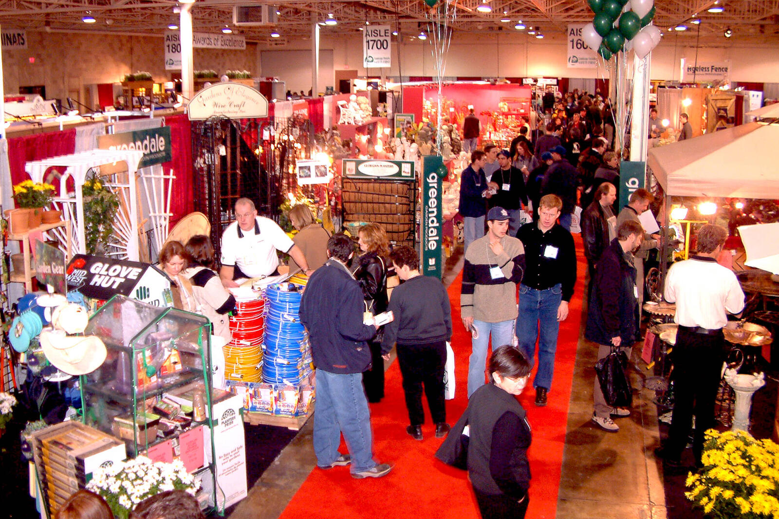 overhead shot of a busy trade show