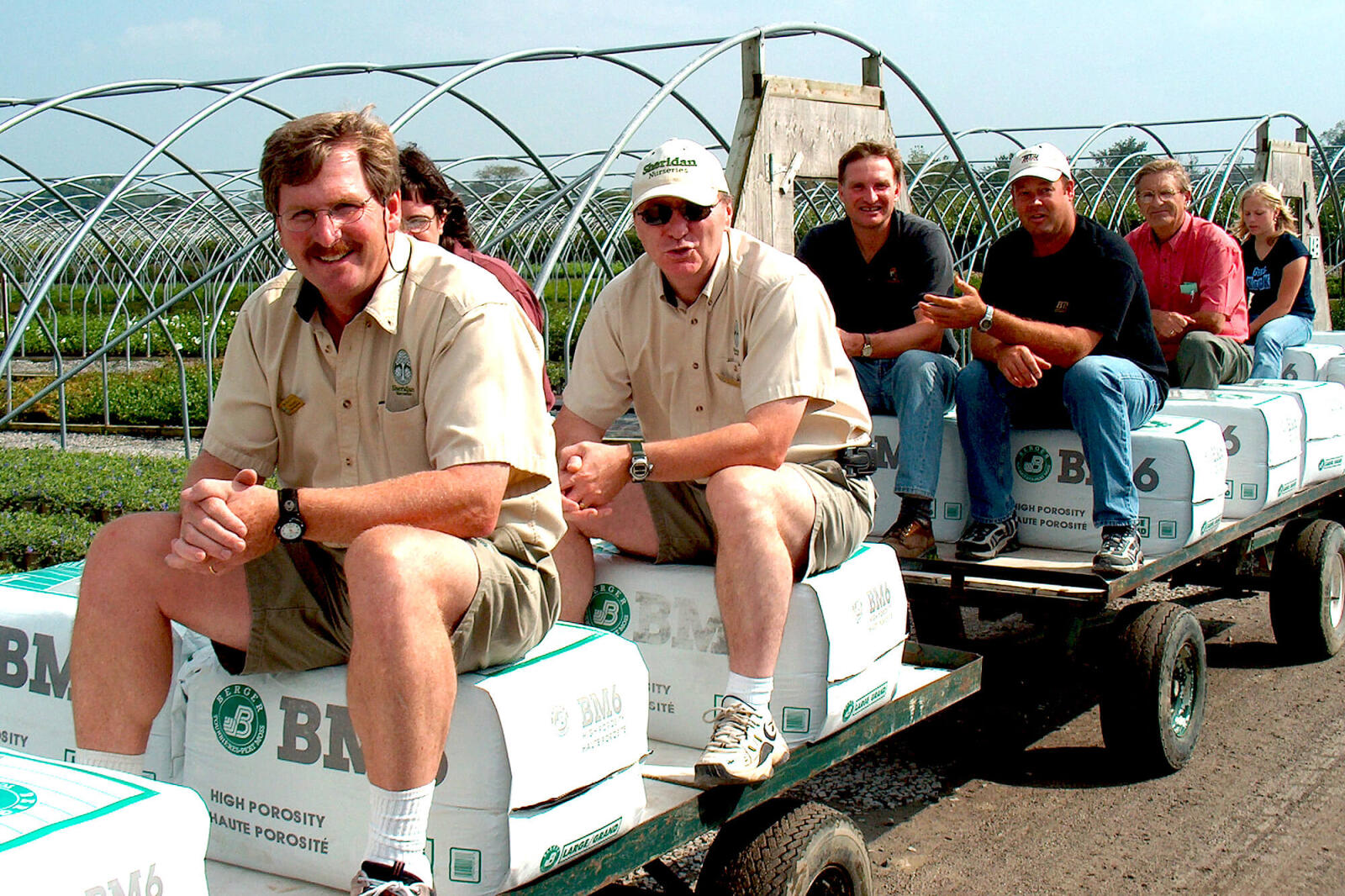 people on a wagon ride in a nursery