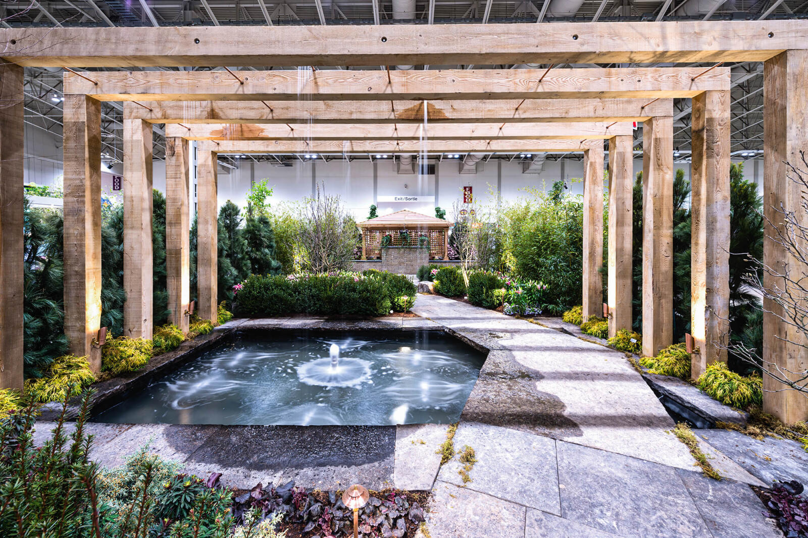 a feature garden at a garden show