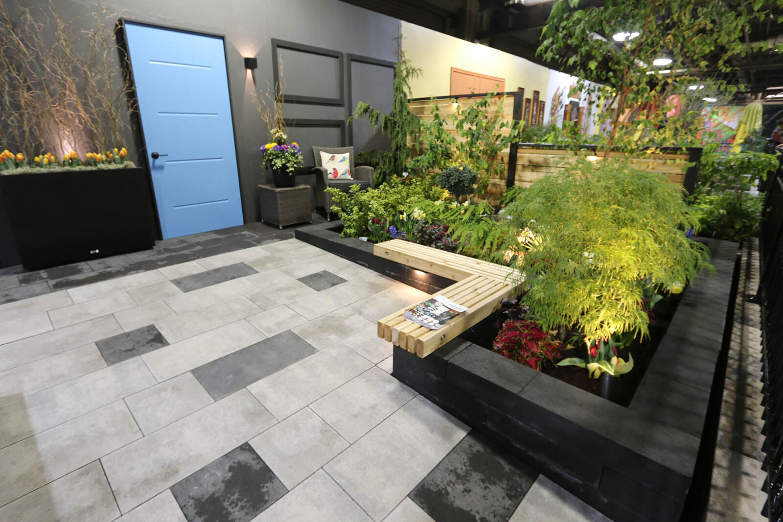 backyard patio garden at a home and garden show