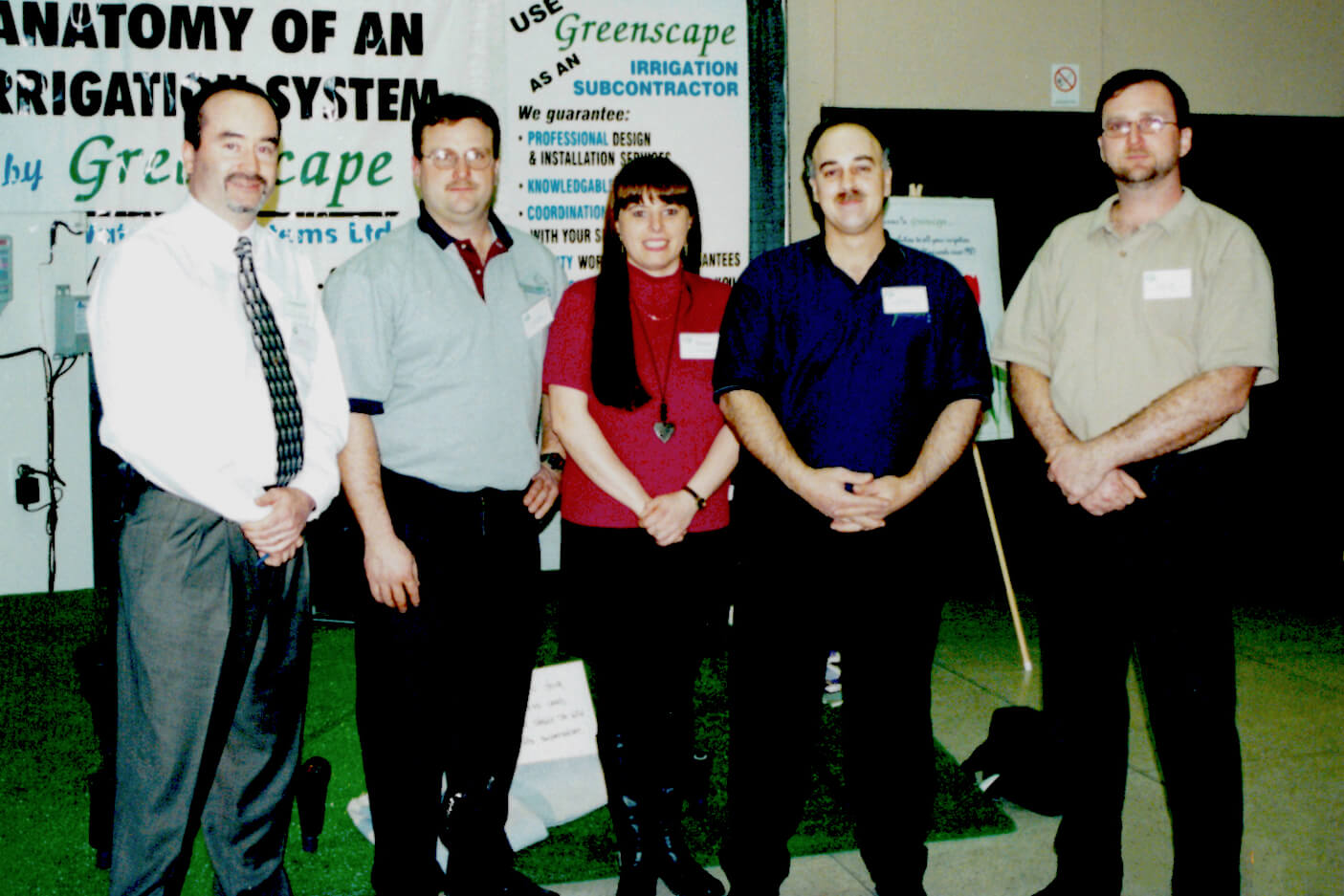 group of people at a trade show