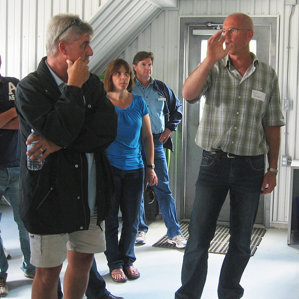 two men in conversation