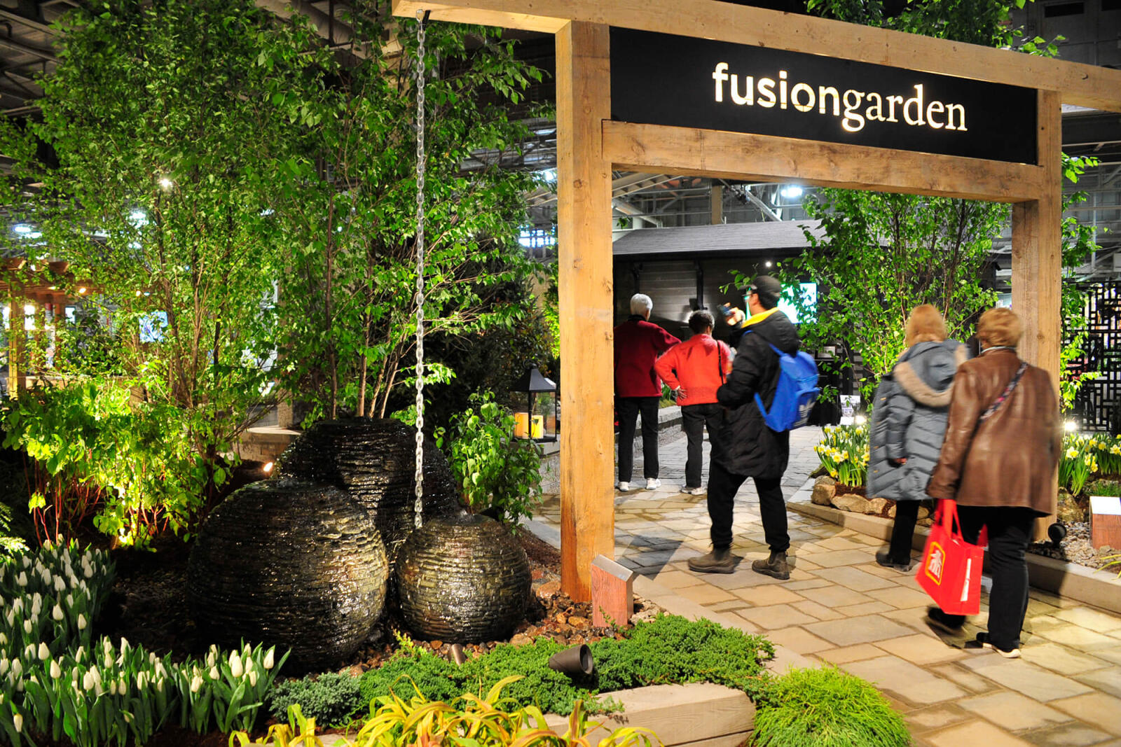 garden at an indoor flower show