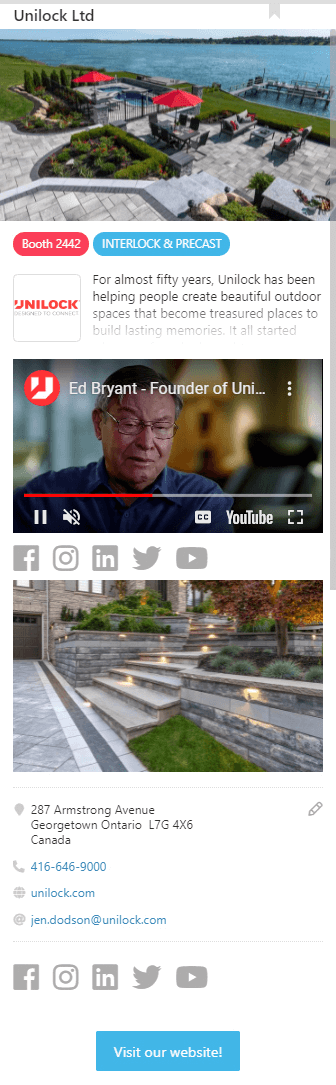 exhibitor profile example