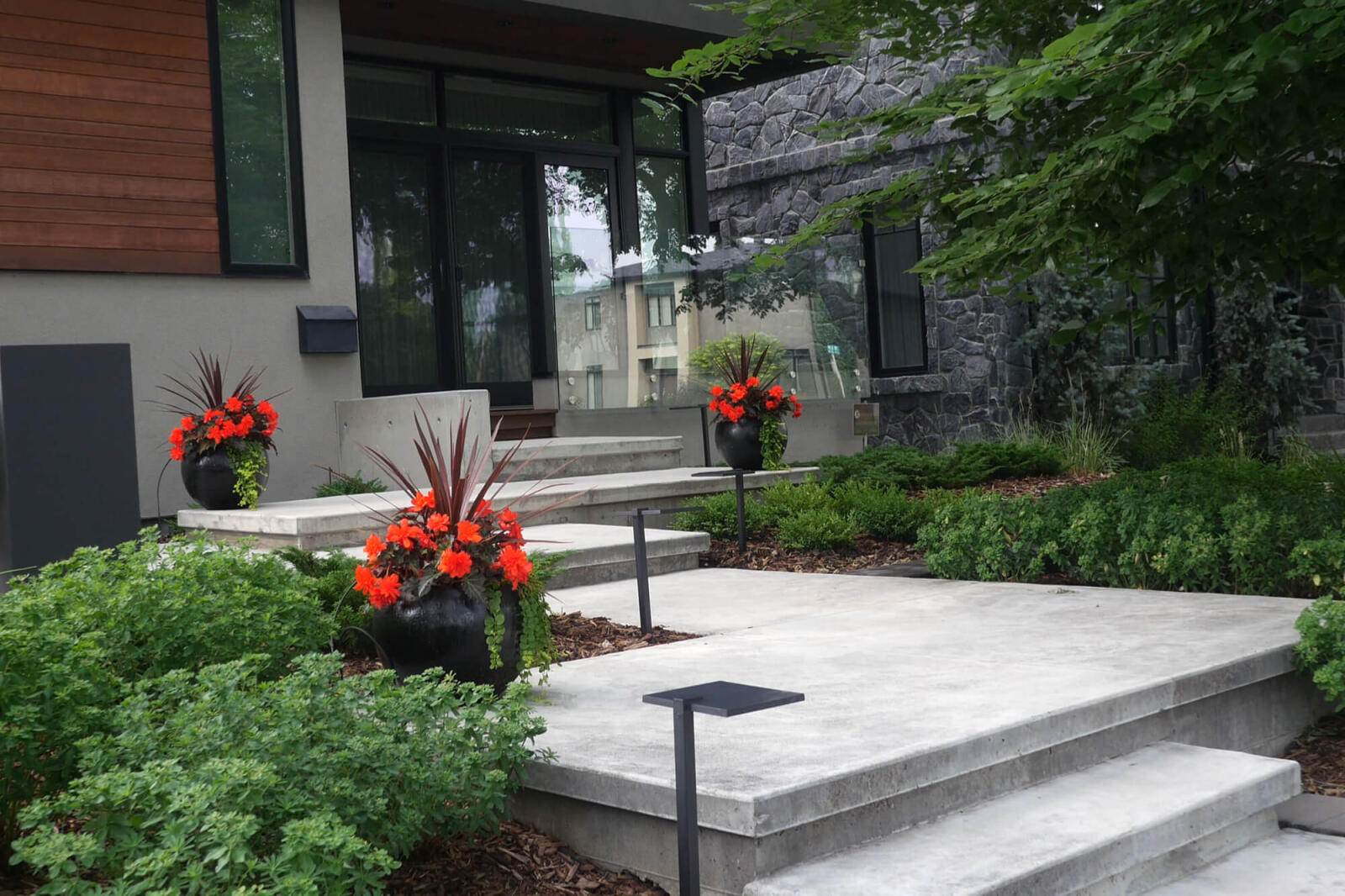 landscaped house entrance