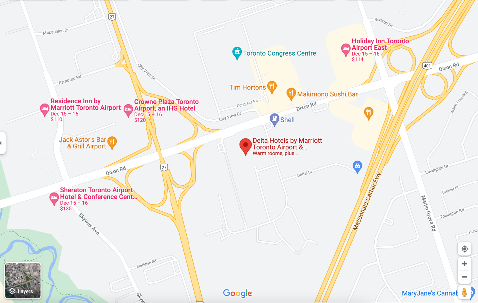 map of Dixon road hotels