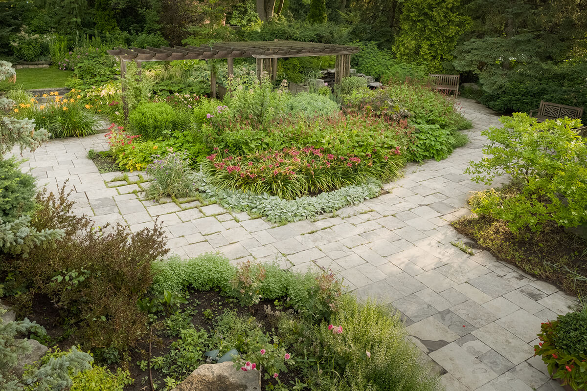 natural landscaped backyard