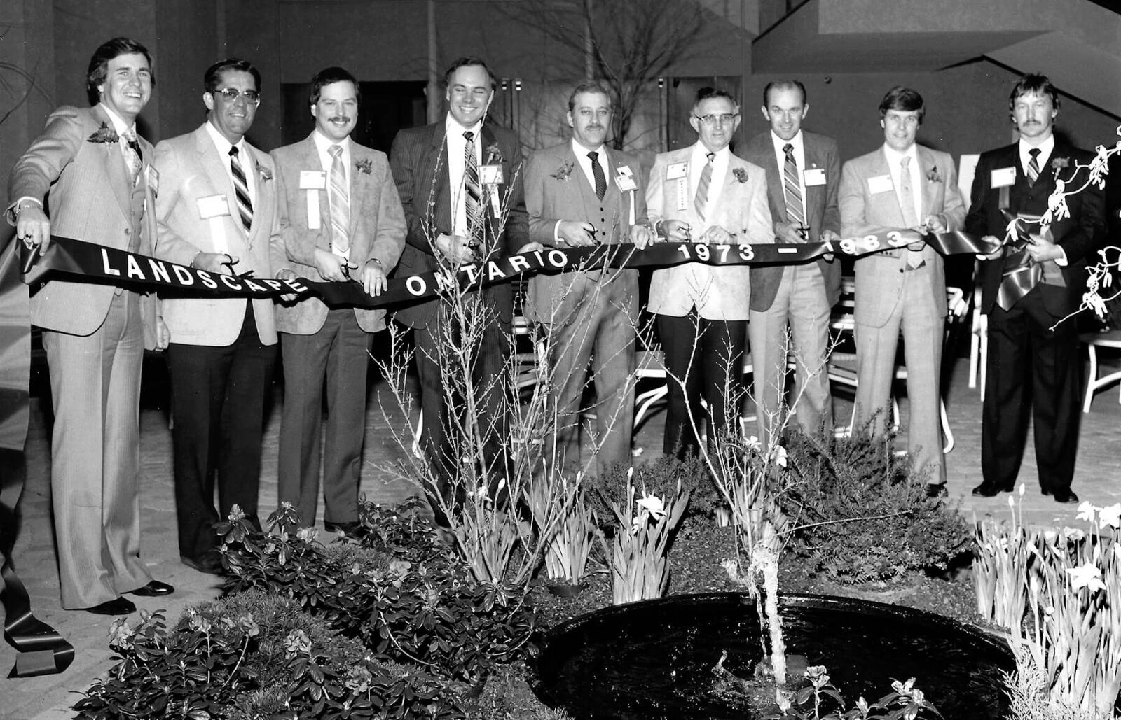 men holding a banner