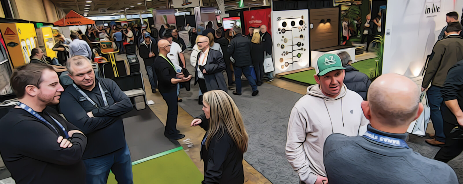 people at a trade show