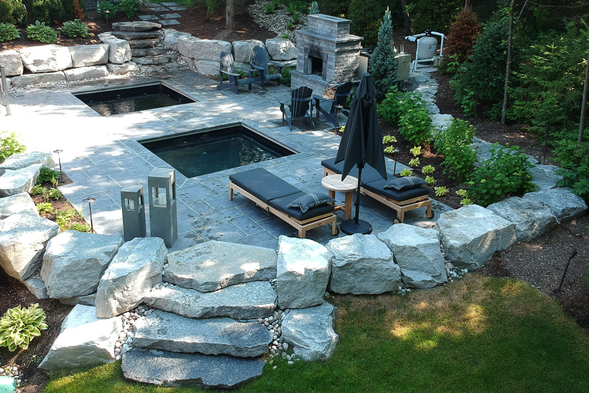 a natural outdoor backyard beautifully landscaped