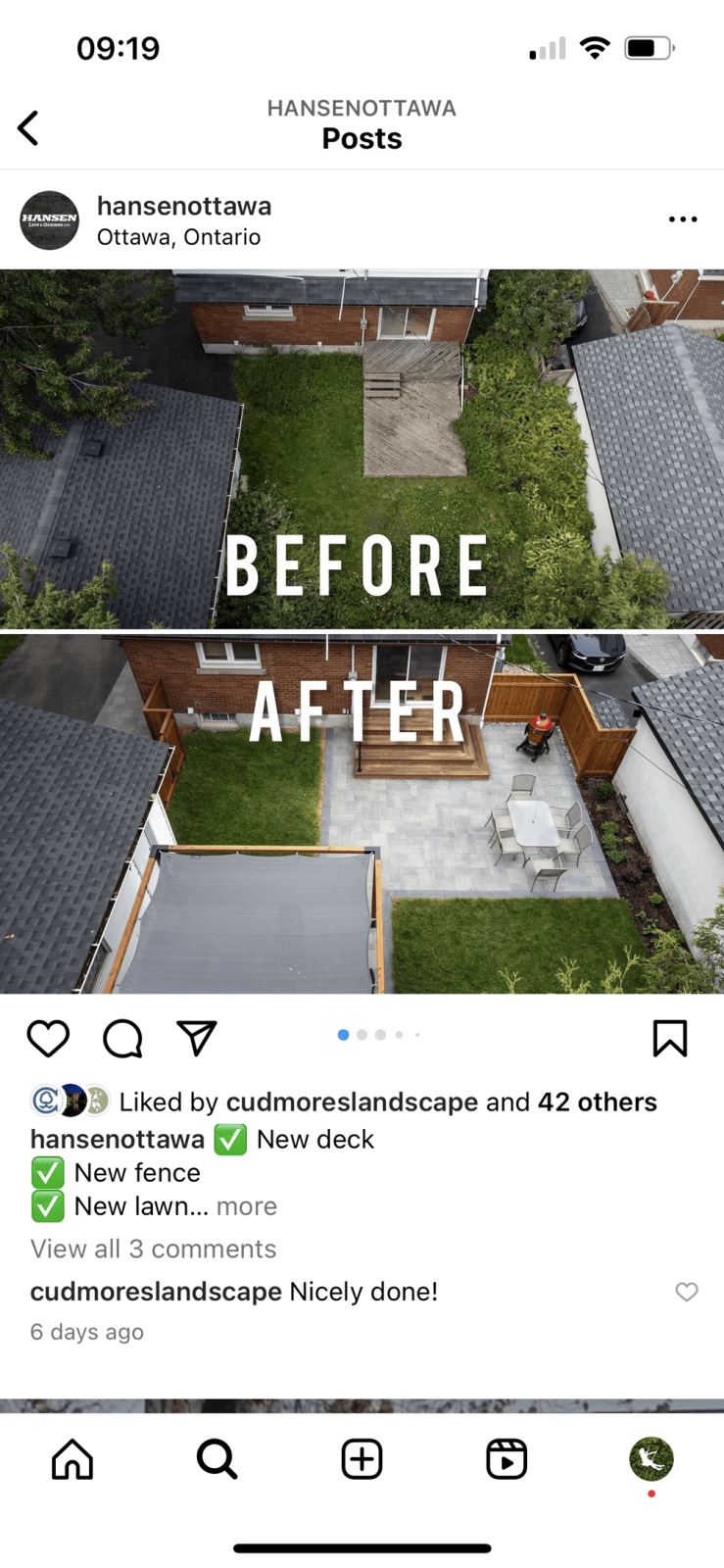 screen capture of a social media feed on a phone