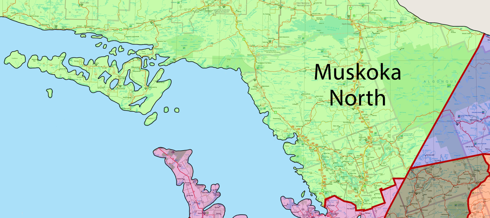 map of northern ontario area