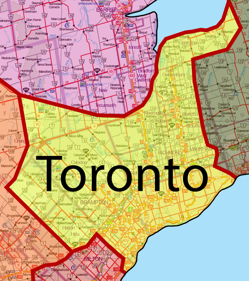 map of toronto area