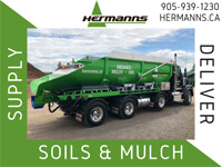 hermanns. supply deliver soils and mulch. 905-939-1230. hermanns.ca