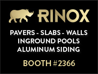 Rinox Pavers, Slabs, Walls, Inground pools, Aluminum siding booth number 2366