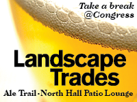 Take a break at Congress. Landscape Trades Ale Trail, north hall patio lounge