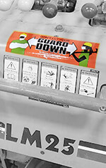 safety sticker on a piece of equipment