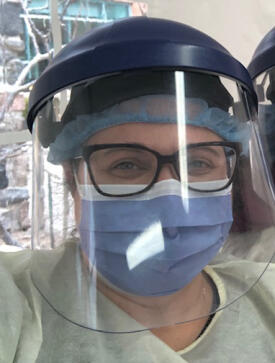 Jada Parcells wearing ppe