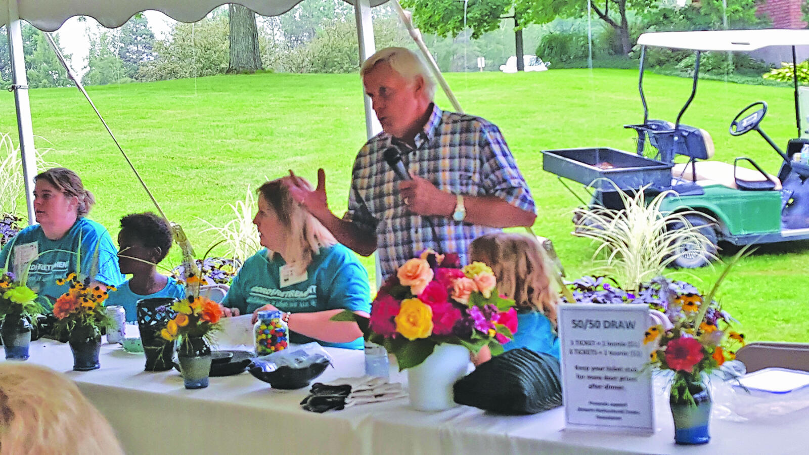 Gord Shuttleworth speaking at a retirement party in his honour.