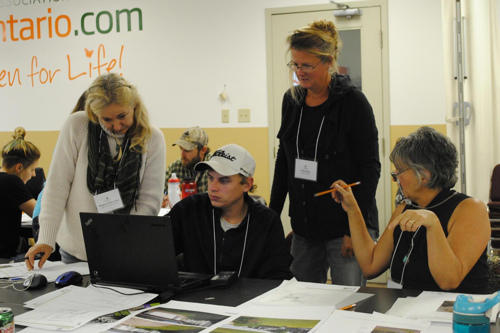 (L-R): Margaret Abernethy, Mike Prong, Jane Davey and Anna van Maris collaborate during the Fusion training session held in November 2017.