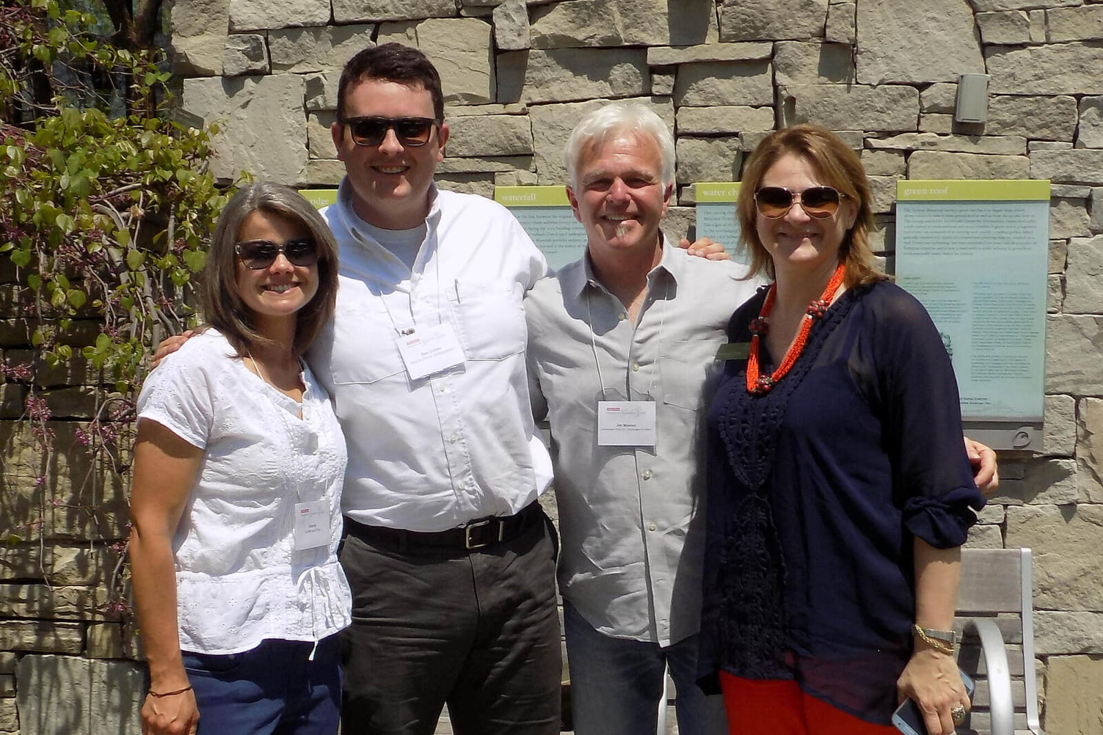 Valerie Groves (Landscape Plus), Ben Cullen (Mark’s Choice), Jim Mosher (Landscape Plus) and Claudia Zuccato Ria (Toronto Botanical Garden). Mark’s Choice and Landscape Plus sponsored this year’s Through the Garden Gate tour.