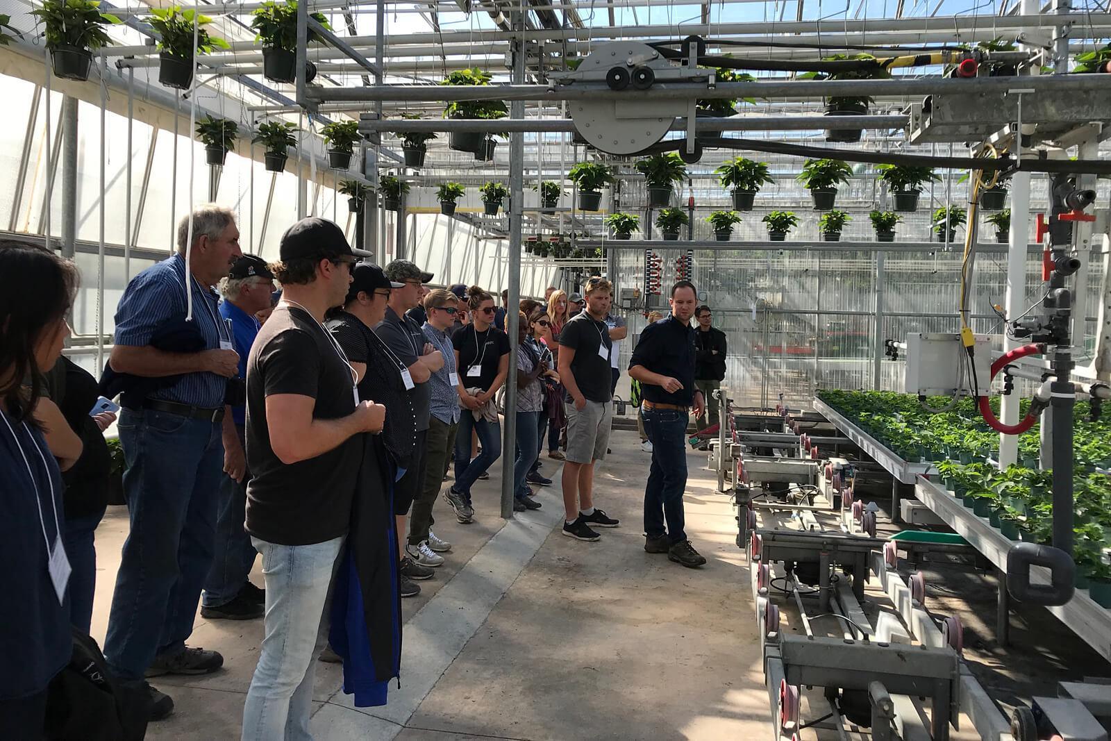 Growers learn about production methods at Spring Valley Gardens in St. Catharines, Ont.