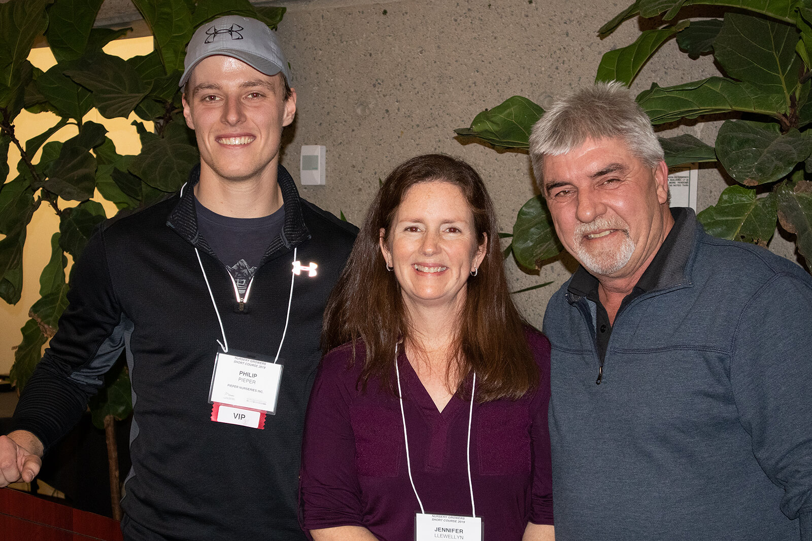 Philip Pieper, Jen Llewellyn and Case Vanderkruk at the 2019 LO Growers Short Course.