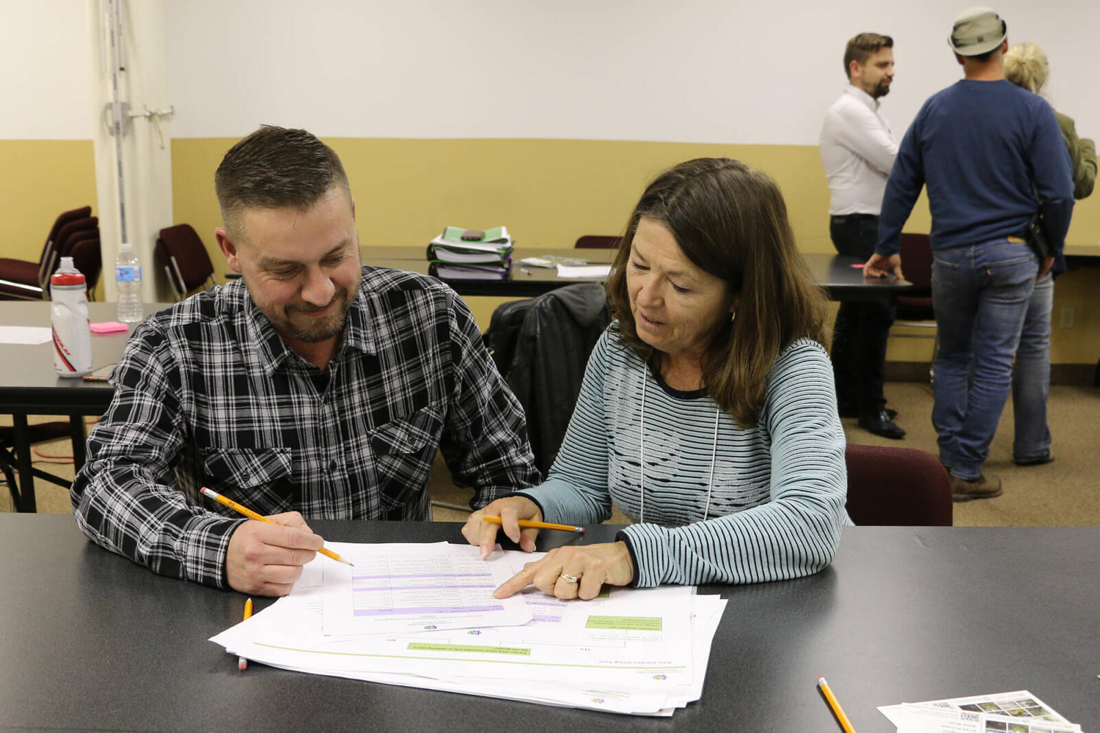 Sean Hayes and Connie Cadotte discuss the design principles of Fusion Landscaping.