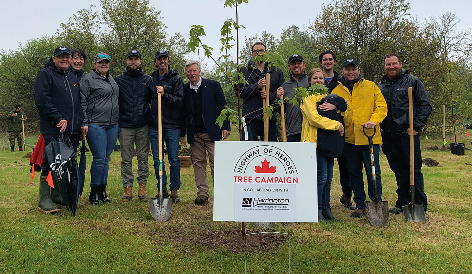 (L to R): Denis Flanagan, Elaine Flanagan, Allison Bryan, Bradley Dunn, Paul Harrington, Mark Cullen, Mike Hurley, Chris Flanagan, Nicole Flanagan with Avery, Cameron Fleming, Dana Mcdonald, Norm Fretz.