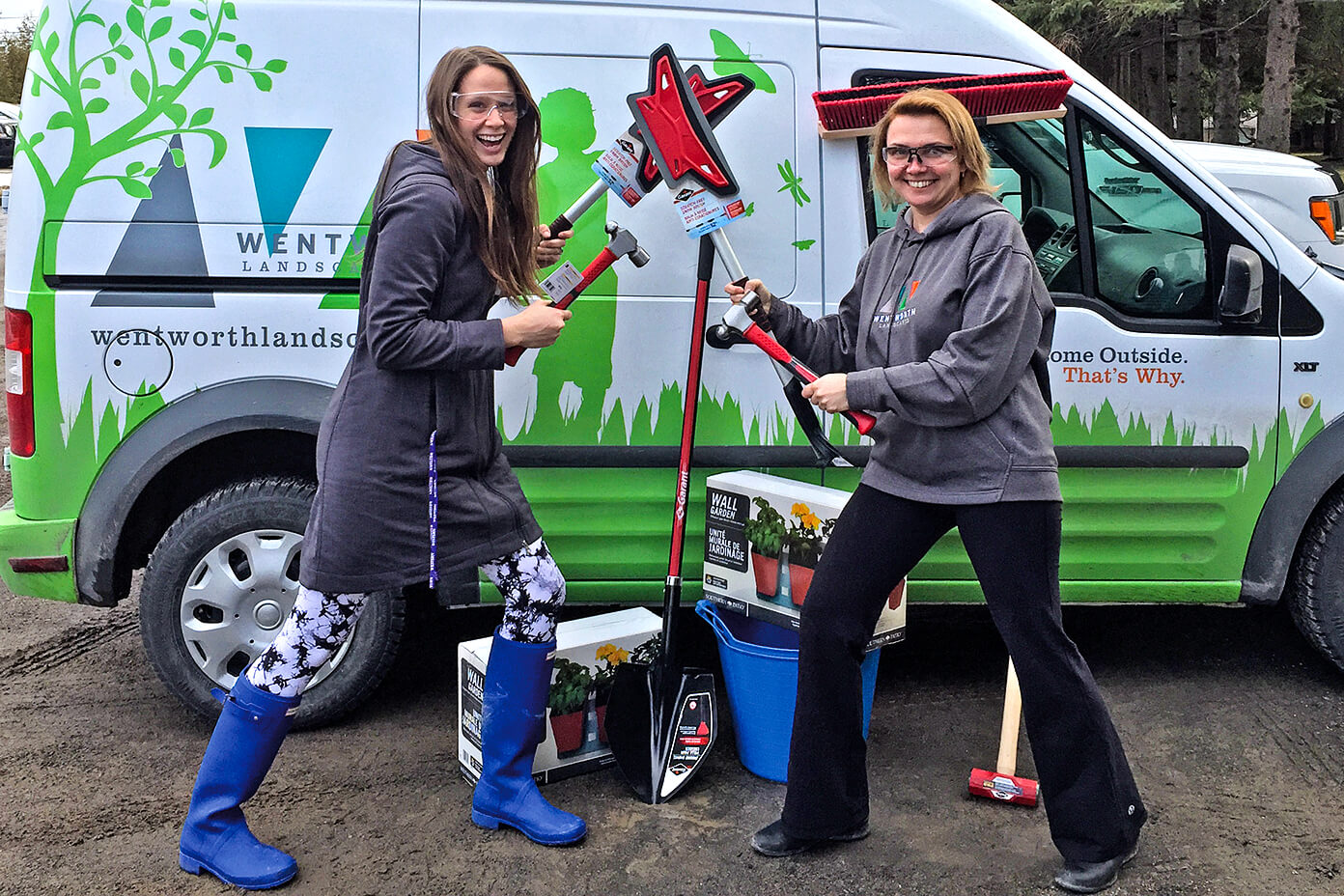 The prize table was so good that Paige Wentworth and Natasha Egorovenko had to get a van.