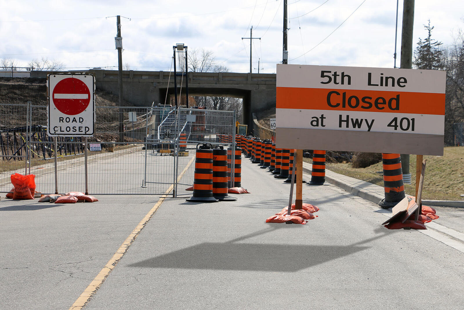 Road closure at LO Milton office Landscape Ontario