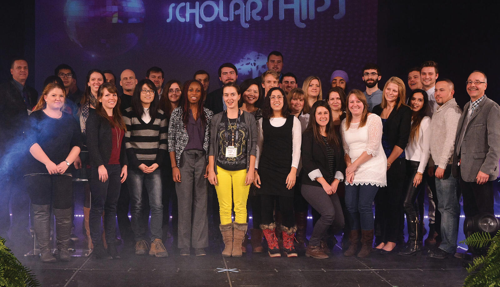 Scholarship recipients are recognized at an awards ceremony in January.