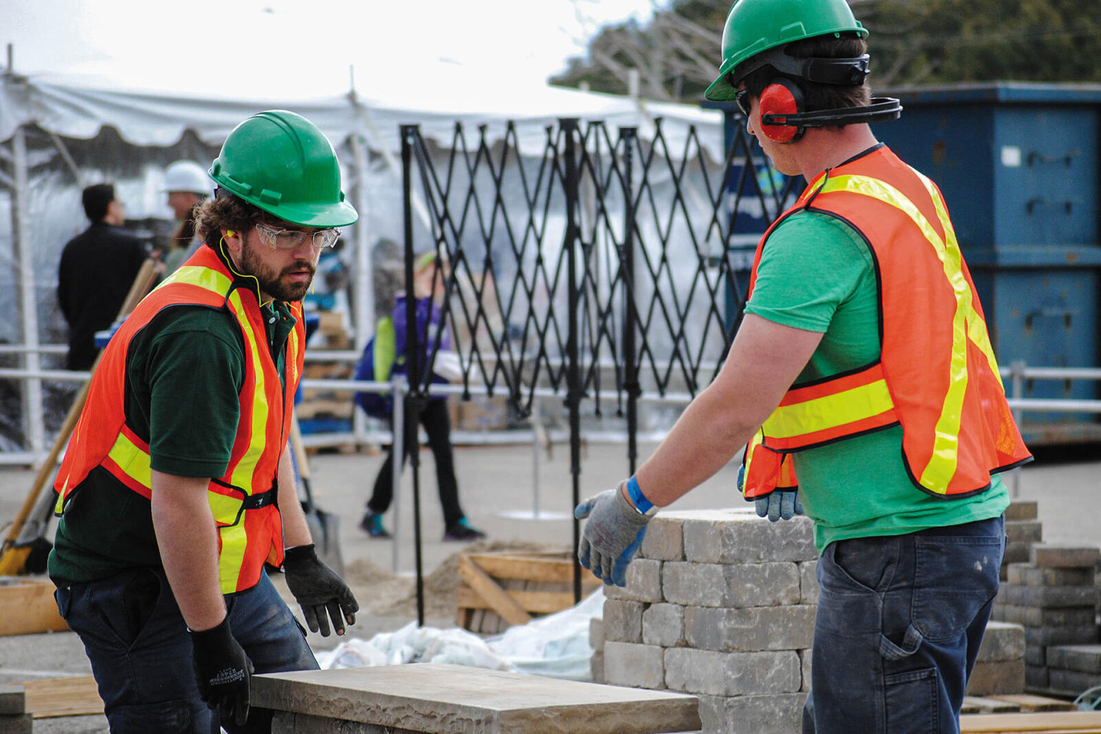 The team from Durham College working under pressure at the annual skills competition.