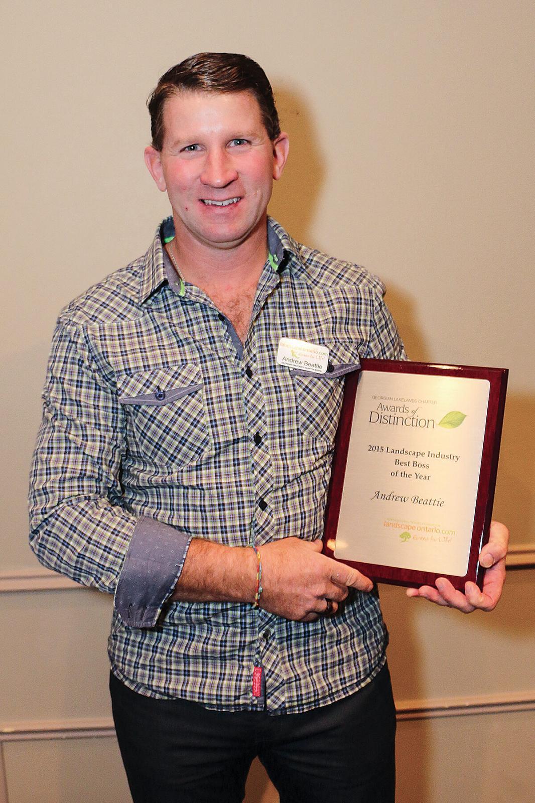  Andrew Beattie CIT, of Ideal Landscape Services in Barrie, was voted Best LO Chapter Boss.