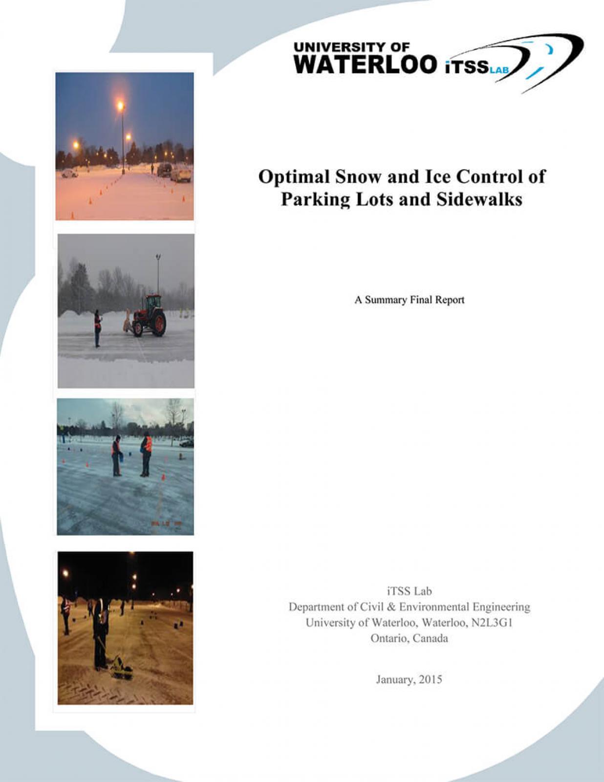 Snow and Ice Control for Parking Lots and Sidewalks summarizes three years of research.